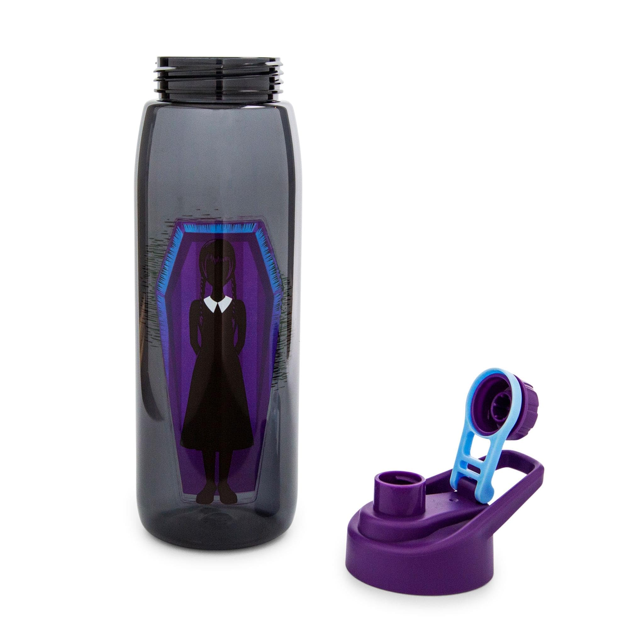Silver Buffalo Addams Family "What Would Wednesday Do?" Water Bottle With Screw-Top Lid - Image 4