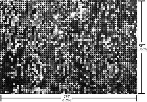Miniatura 5 de AIBIIN Telón de fondo negro plateado con purpurina de 7 x 5 pies para fotografía, lentejuelas plateadas, bokeh, fiesta de cumpleaños, sesión de