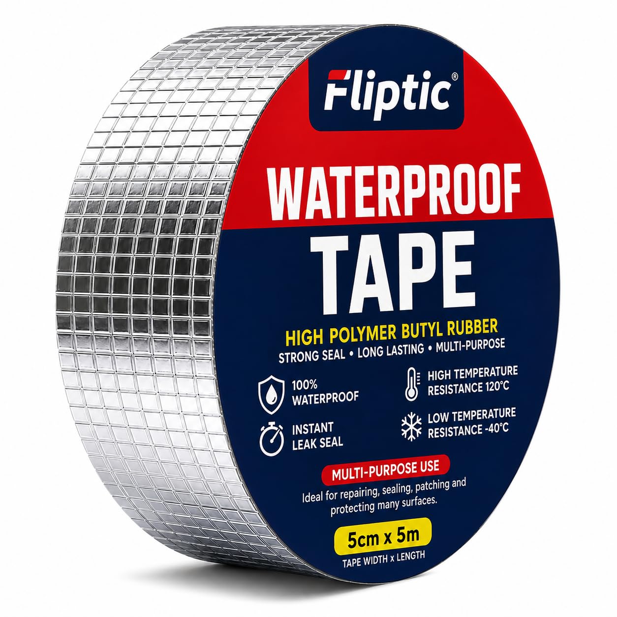 Super Strong Waterproof Repair Tape 5CM x 5M | Heavy Duty Self-Adhesive Rubber Foil Leak Seal Tape for Roof, Water Leakage, Surface Cracks, Pipes, Window Gaps, Tank, Boat & Outdoor Repairs-image-24
