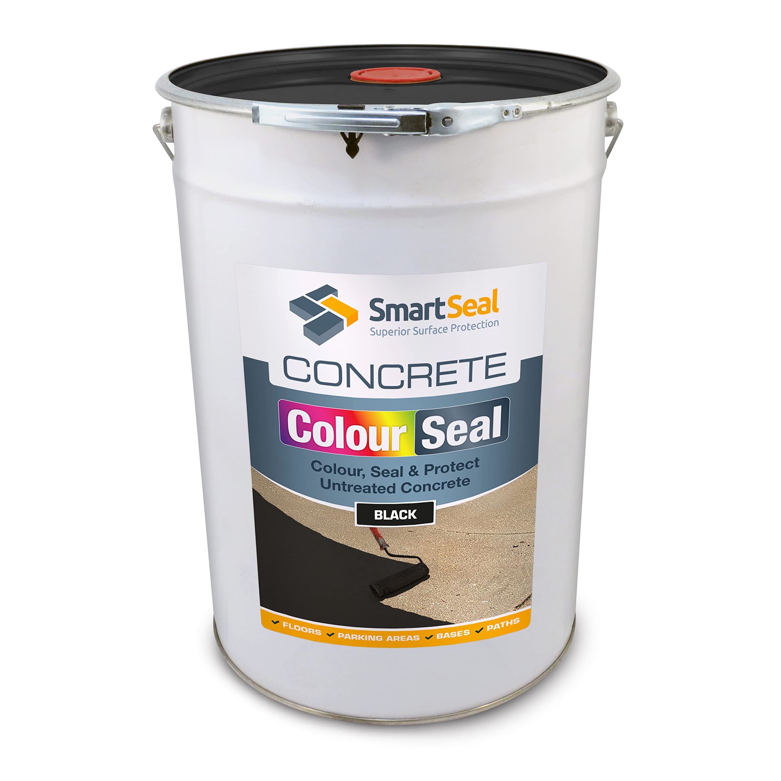 SmartSeal Coloured Concrete Sealer (Black, 25L) - Professional Sealant to Recolour, Protect & Transform Floors - Durable Alternative to Concrete Paint - Hard-Wearing Finish — image 1