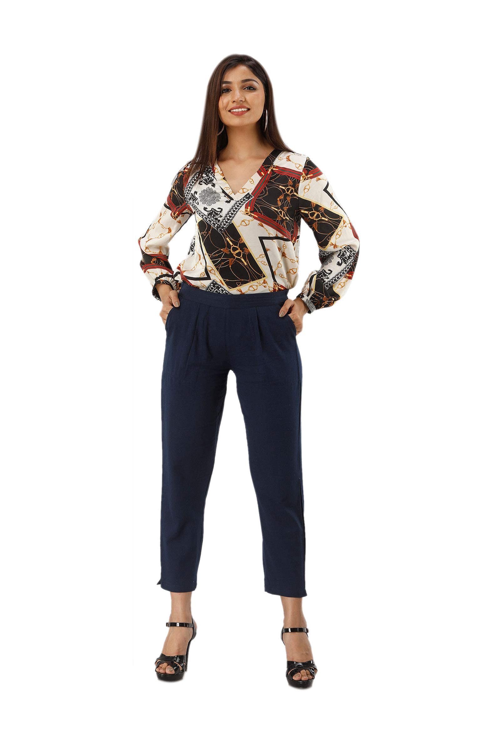 Cotton Wear Casual Regular Fit Elastic Waist Double Side Pocket Trouser