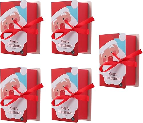 GALPADA Decoraciones de Navidad 5pcs cajas de regalo de dibujos animados encantadoras cajas de regalo de Navidad en forma de libro de Navidad cajas