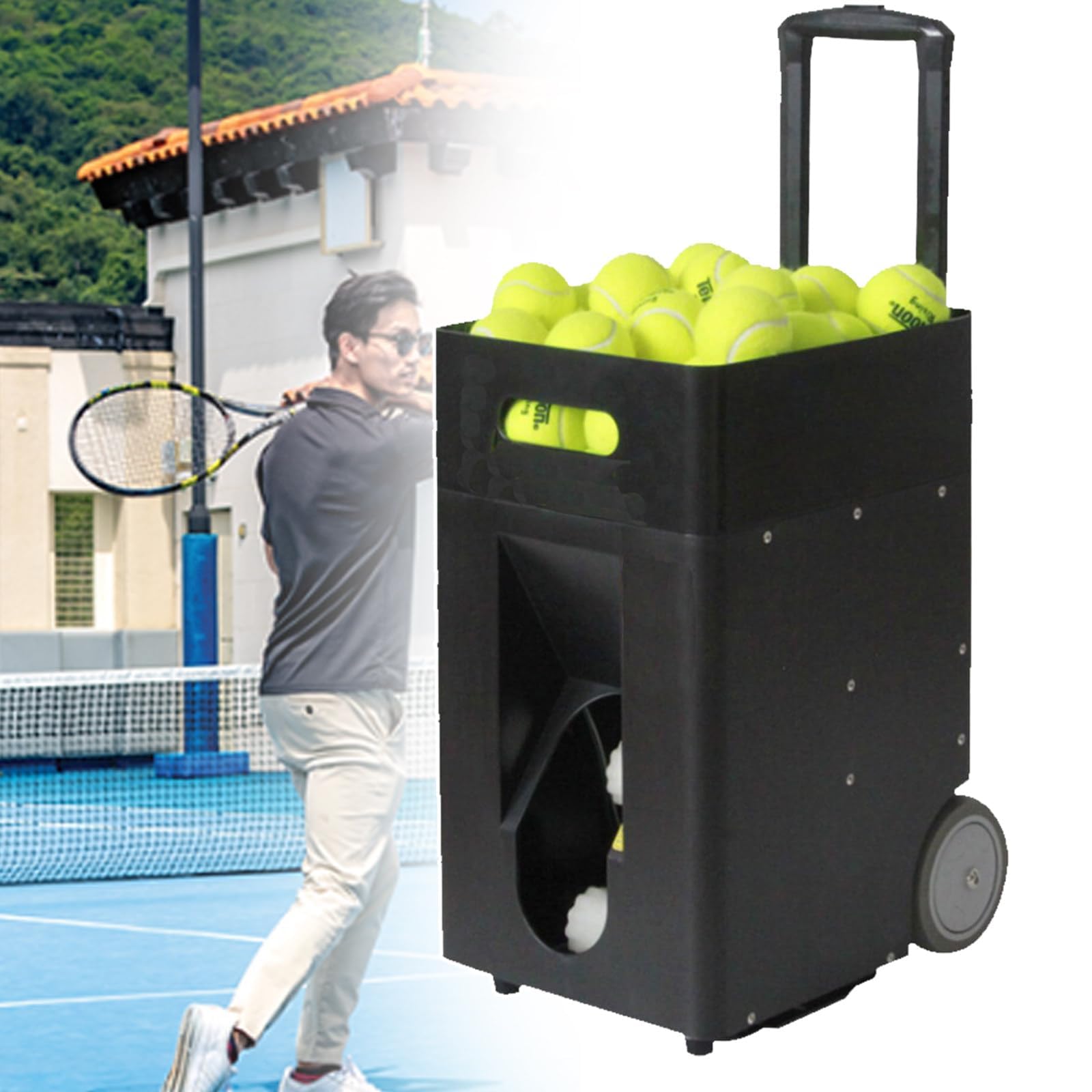Lanzador AutomáTico De Pelotas De Tenis, Lanzador PortáTil De Pelotas De Tenis, MáQuina De Entrenamiento De Tenis, para Jugadores Principiantes Y Avanzados