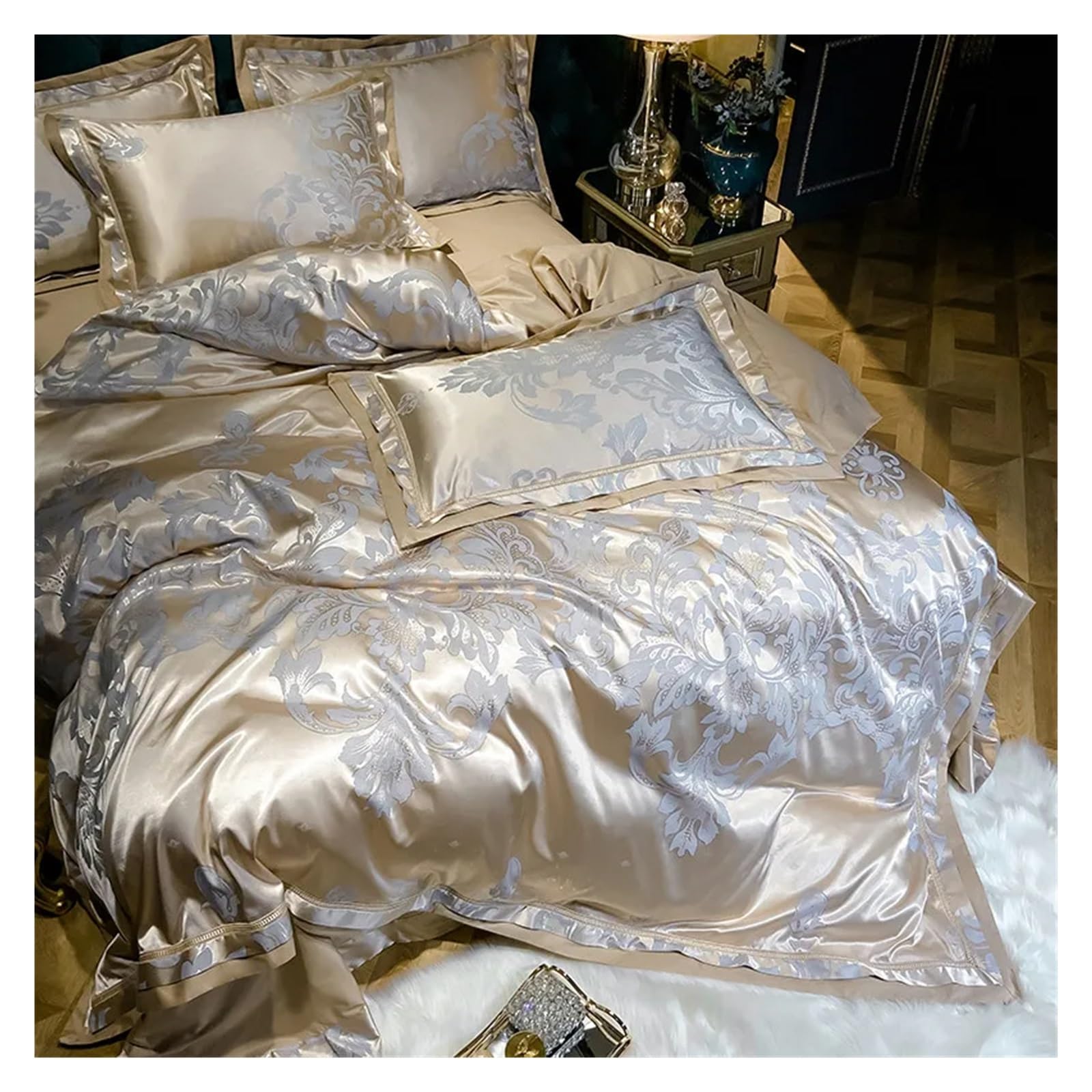 Amazon｜デラックスブルーゴールドグレースムースソフト寝具セット
