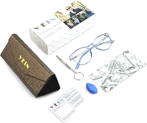 Miniatura 7 de YEIN Lentes de lectura bifocales con bloqueo de luz azul, lector bifocal para mujeres y hombres, marco ovalado con bisagra de resorte (+0.00+1.50 de
