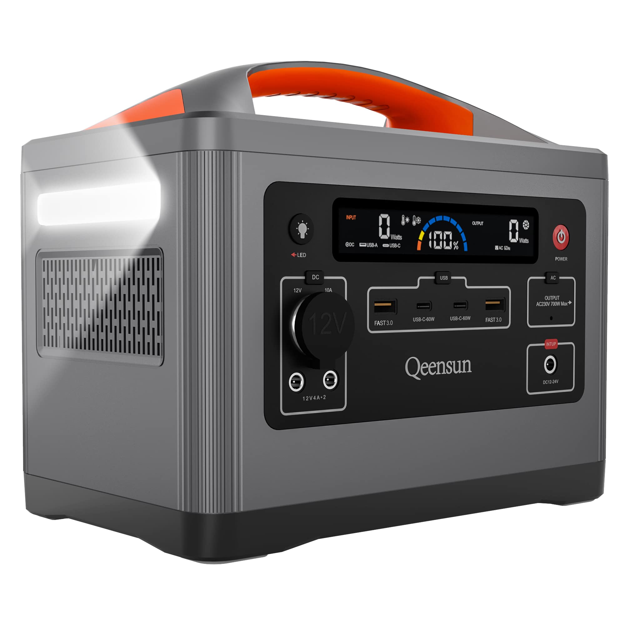 Przenośna stacja zasilająca, generator solarny 537,6 Wh z czystą falą sinusoidalną, mobilne zasilanie z LiFePO4, 700 W AC do zasilania awaryjnego, samochodu, na kemping, do domu (panel słoneczny)