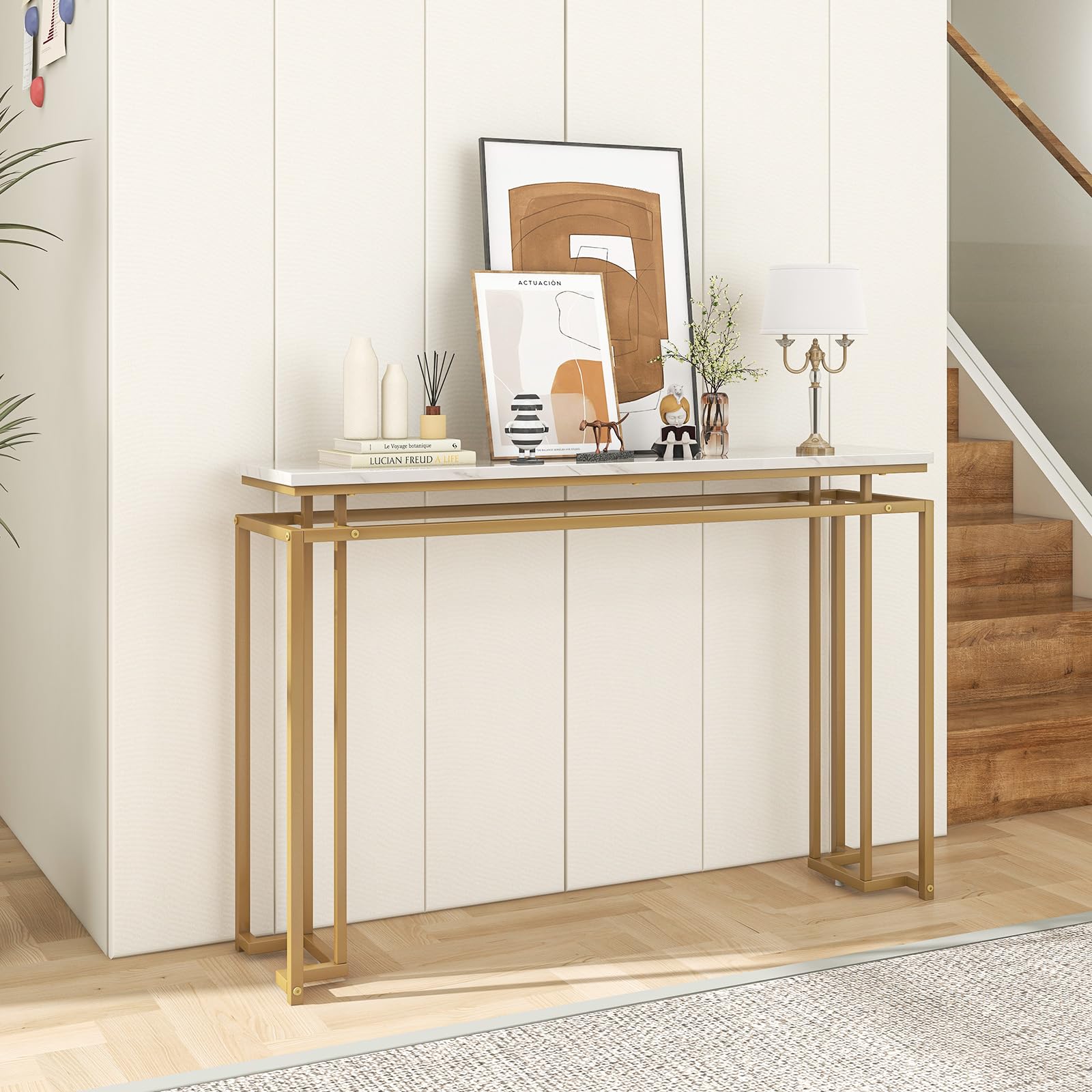 Tavolo Da Pranzo 140x80 Cm Con Gambe Regolabili - Struttura In Metallo Impiallacciatura Con Motivo Marmo Bench Black
