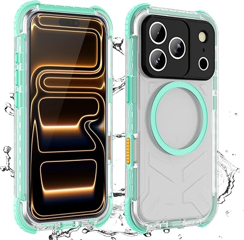 Miniatura 20 de Funda para teléfono impermeable Compatible con iPhone 17 Pro, funda de cuerpo completo IP68 impermeable a prueba de golpes y polvo con protector de