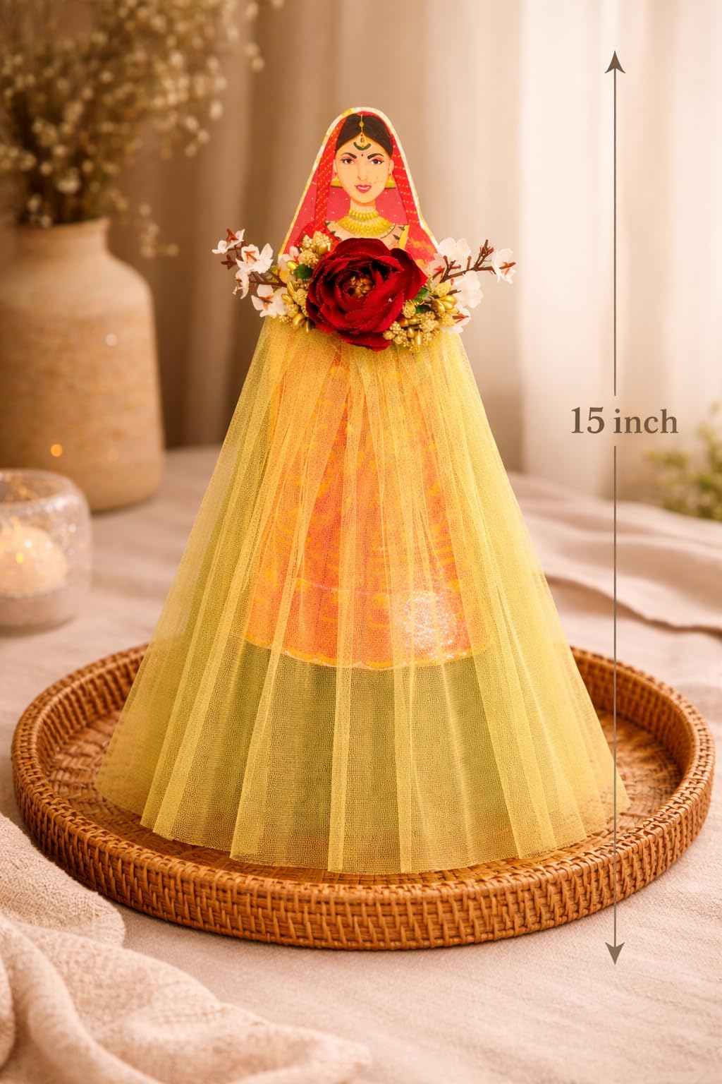 SATYAM KRAFT 2 Pcs Bride Gown Style Decorative Attachment for Small Bags