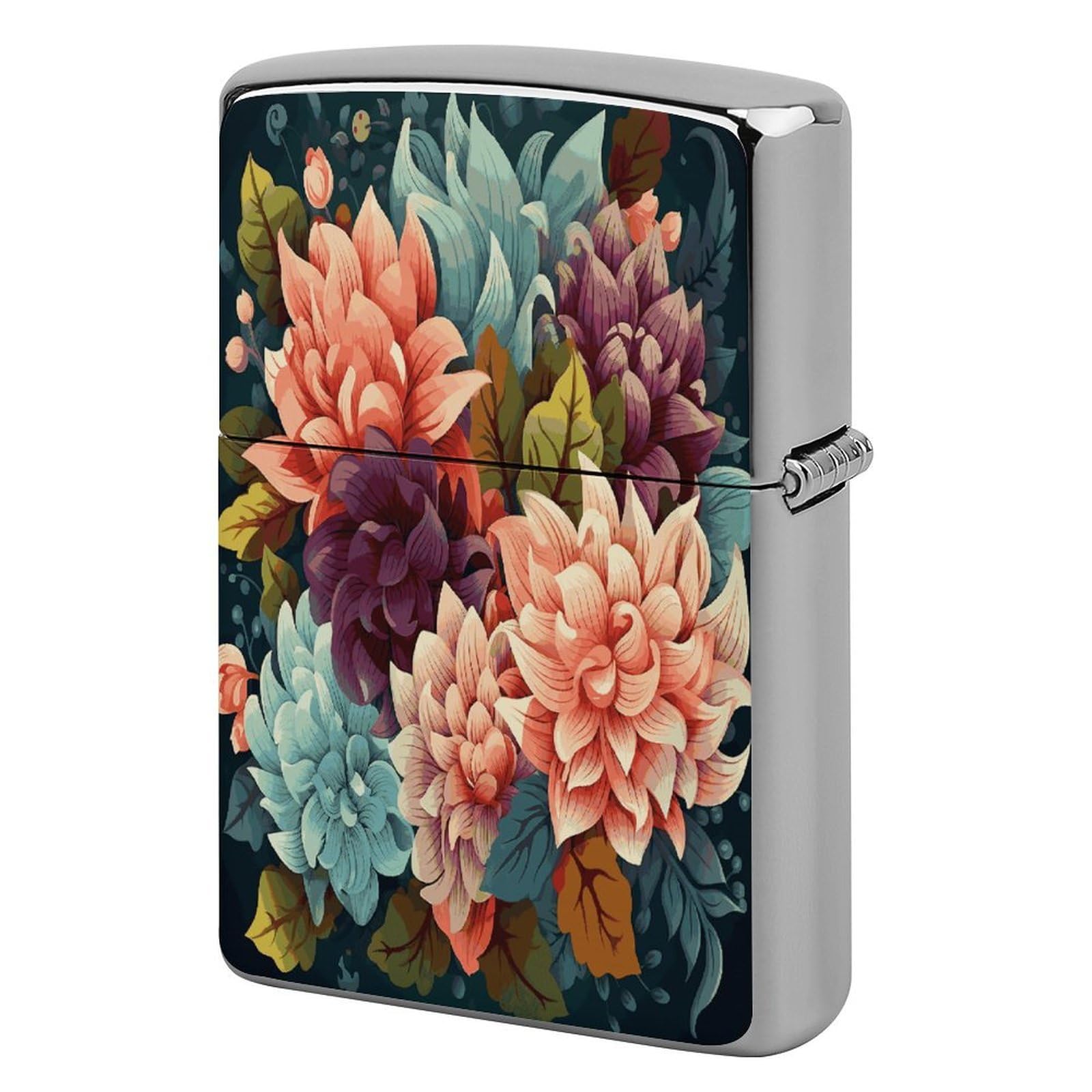 Fodpand Style Flowers As Background Metal Lighter Case Cover Lighter Sleeve