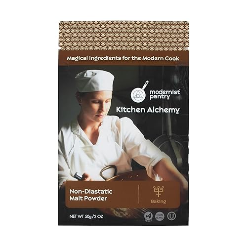Polvo de malta de cebada no diastásica, sin OMG, vegano, certificado OU Kosher, 1.76 oz/2 onzas
