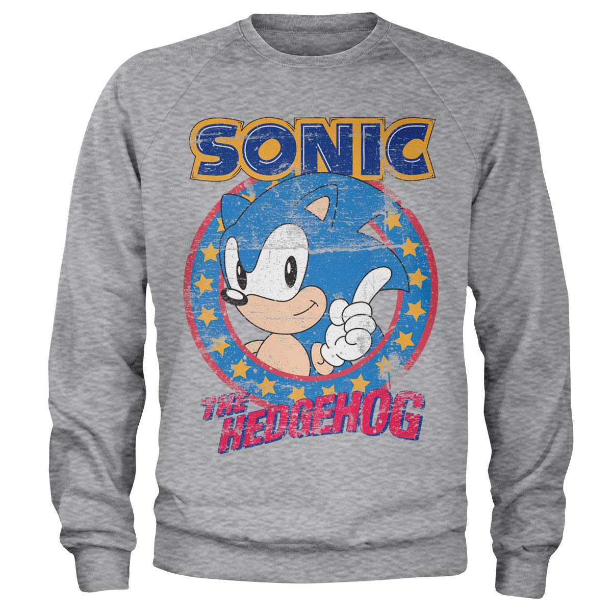 Sonic The Hedgehog Unisex Grey Officially Licensed Sweatshirt (Heather ), Large