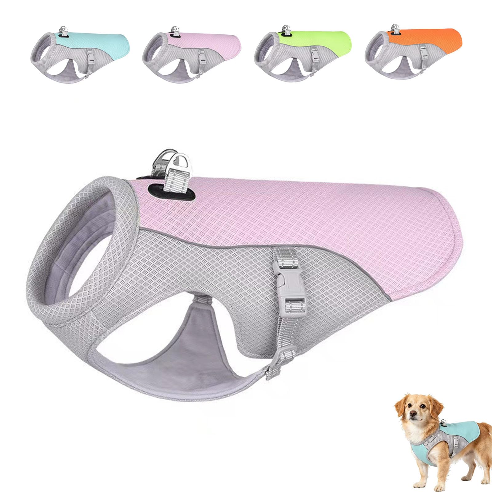Gilet Rafraîchissant Drupiolaf pour Chien, Veste Rafraîchissante Ice Cool avec Sangles Réglables, Idéale pour Les Promenades Estivales, La Randonnée Et L'entraînement