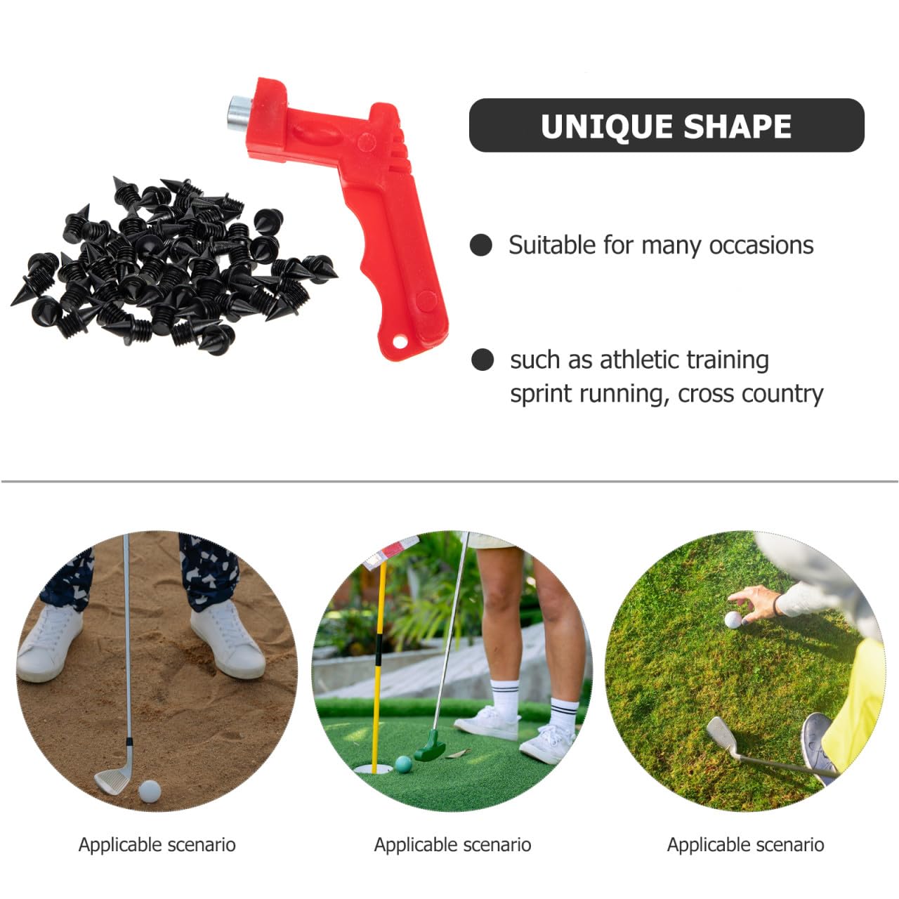 BESTonZON Chiodi per Scarpe Corsa Carbonio Chiodi Antiscivolo per Scarpe Golf e e Strumento Installazione per Attività