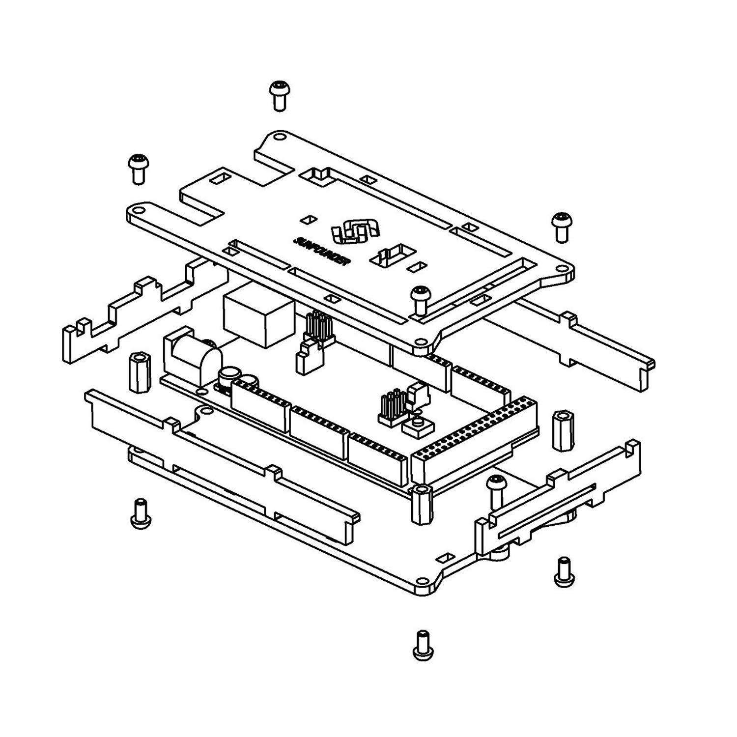 SunFounder Mega 2560 Case Enclosure Transparent Gloss Acrylic Computer ...