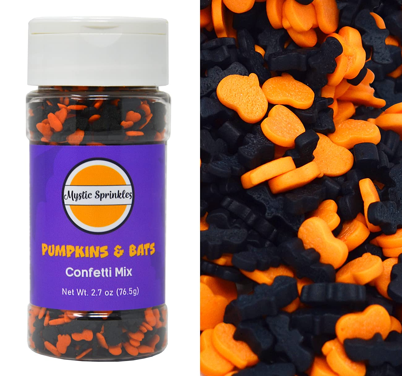 MYSTIC SPRINKLESHalloween Confetti Mixes (Pumpkins & Bats 2.7oz)
