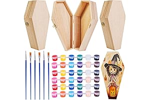 Hiboom Wooden Coffin Box for Halloween Decoration