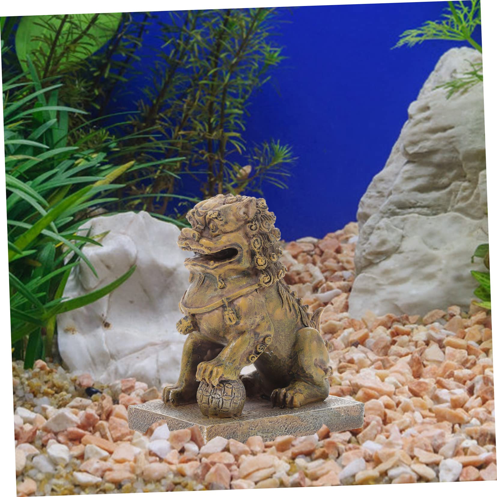 BESPORTBLE 3stücke Simulation Lion Deko Fisch Tank Landschaftsdeko Resin Handwerk Für Aquarium Dekorativ Und Versteckmöglichkeiten Für Fische