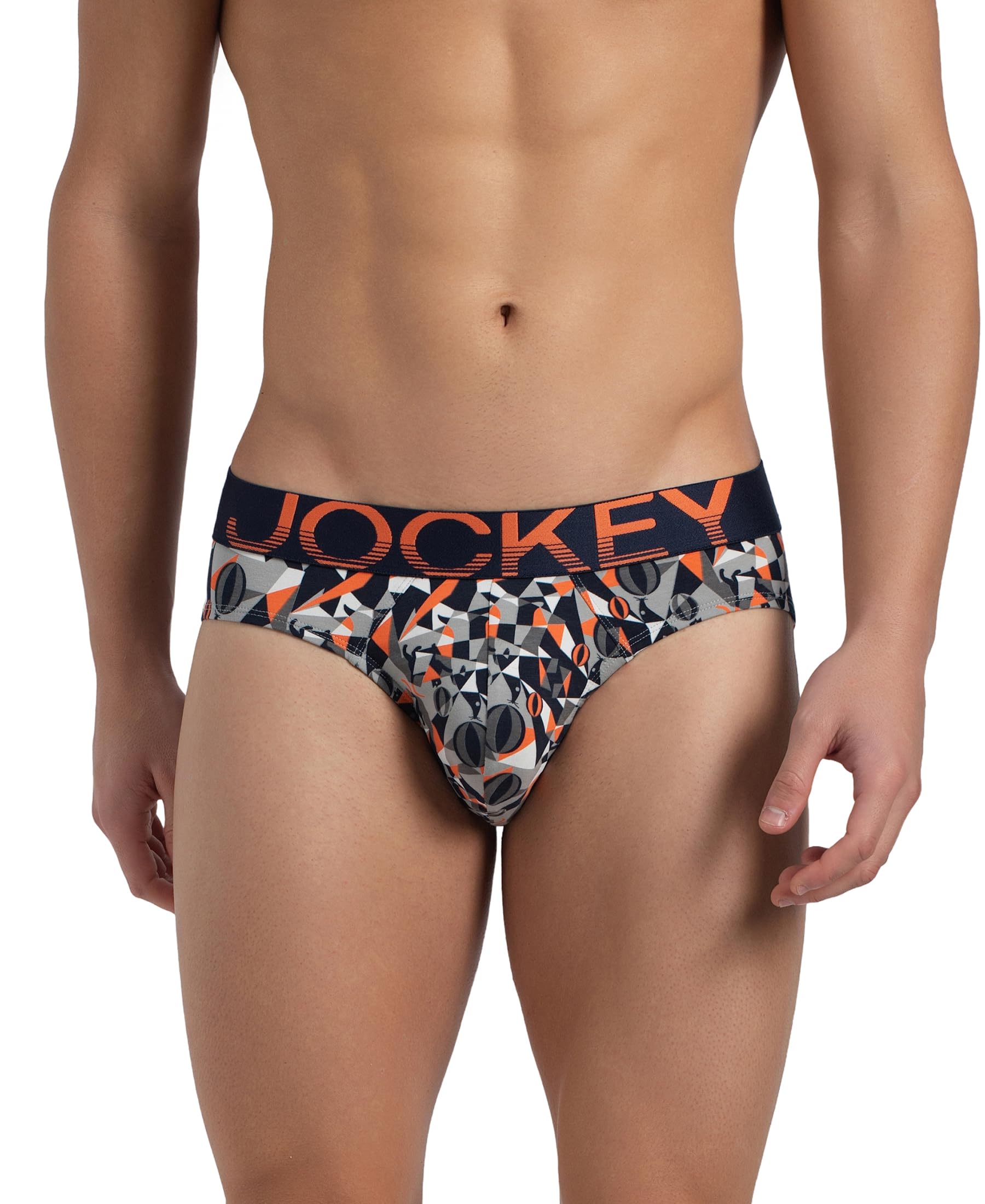 FP22 Men's Super Combed Cotton Elastane Stretch Printed Brief with Ultrasoft Waistband