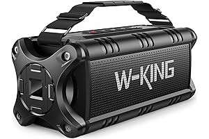 W-KING Bluetooth Speaker: 50W RMS IPX6 Waterproof Portable Loudspeaker with Deep Bass,...