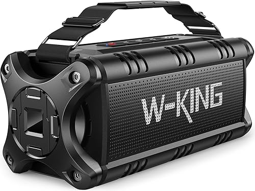 W-KING - Altavoz Bluetooth, potente altavoz Bluetooth de 50 W, resistente al agua, gran altavoz portátil para exteriores inalámbrico para graves