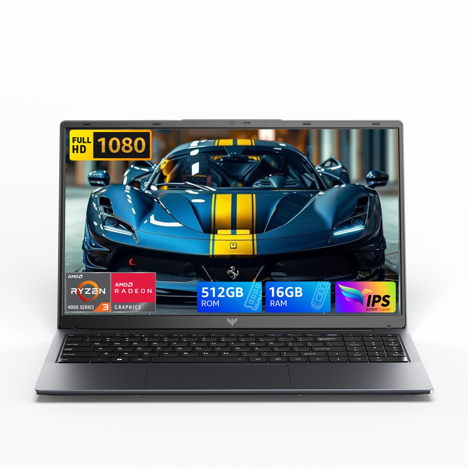 Tivique PC Portatile,Ryzen 4300U Processore(Fino a 3,7 GHz),Batti 3500U/3200U/N150,16GB RAM 512GB SSD Notebook,1920 * 1080 IPS Full HD 15,6" Portatile Adatto a studenti e lavoratori,BT5.0,3*USB3.2