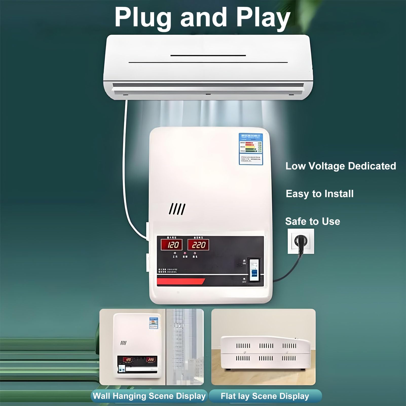 Estabilizador de Voltaje doméstico de ultrabajo Voltaje de 6800 VA/15000 VA/20000 VA, regulador automático de Voltaje, estabilizador de Suministro de energía para el hogar. 15000W