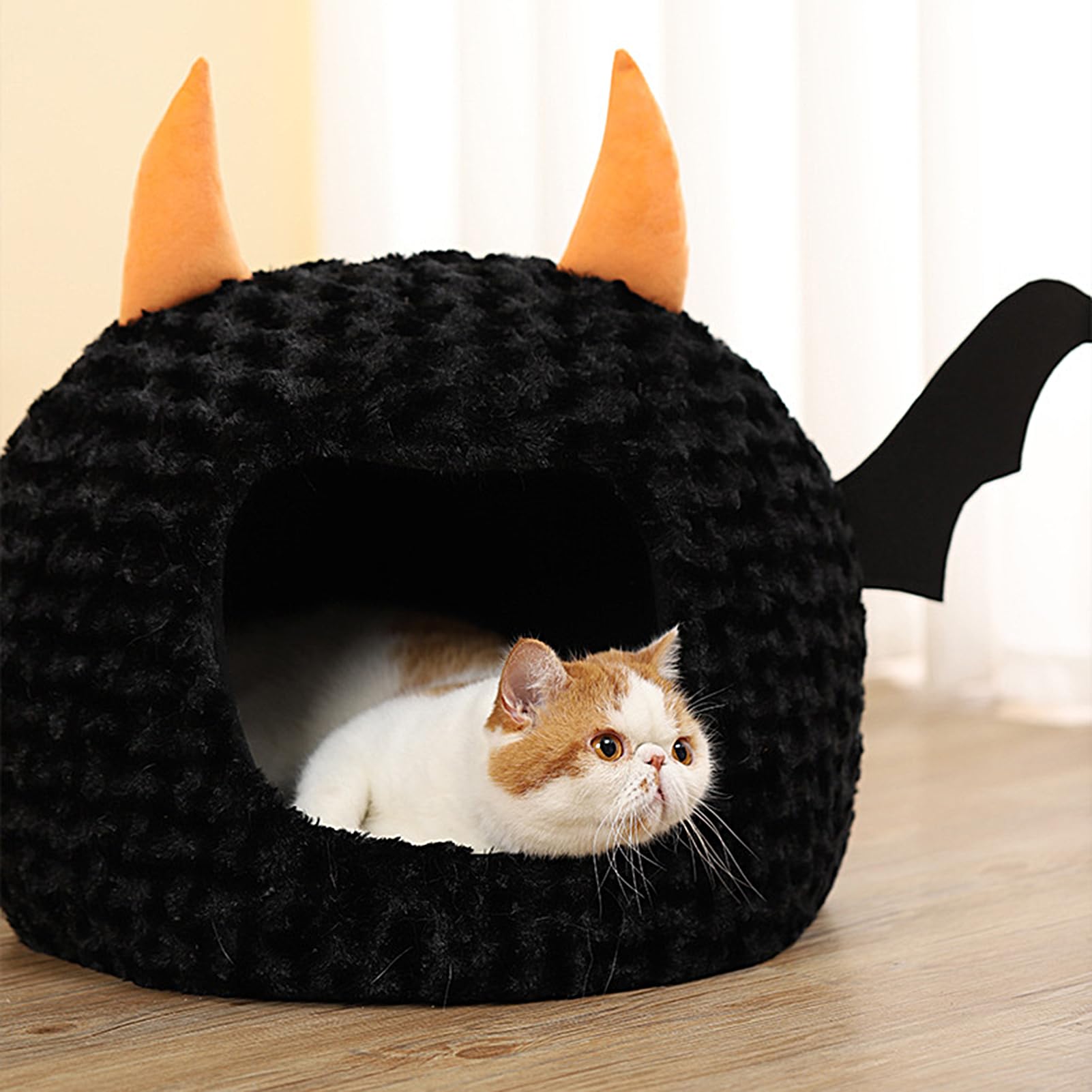 Happy Halloween Hundebett Mit Fledermaus-Muster – Ultraweich, Rutschfest & Waschbar (61 X 91 Cm, Orange)
