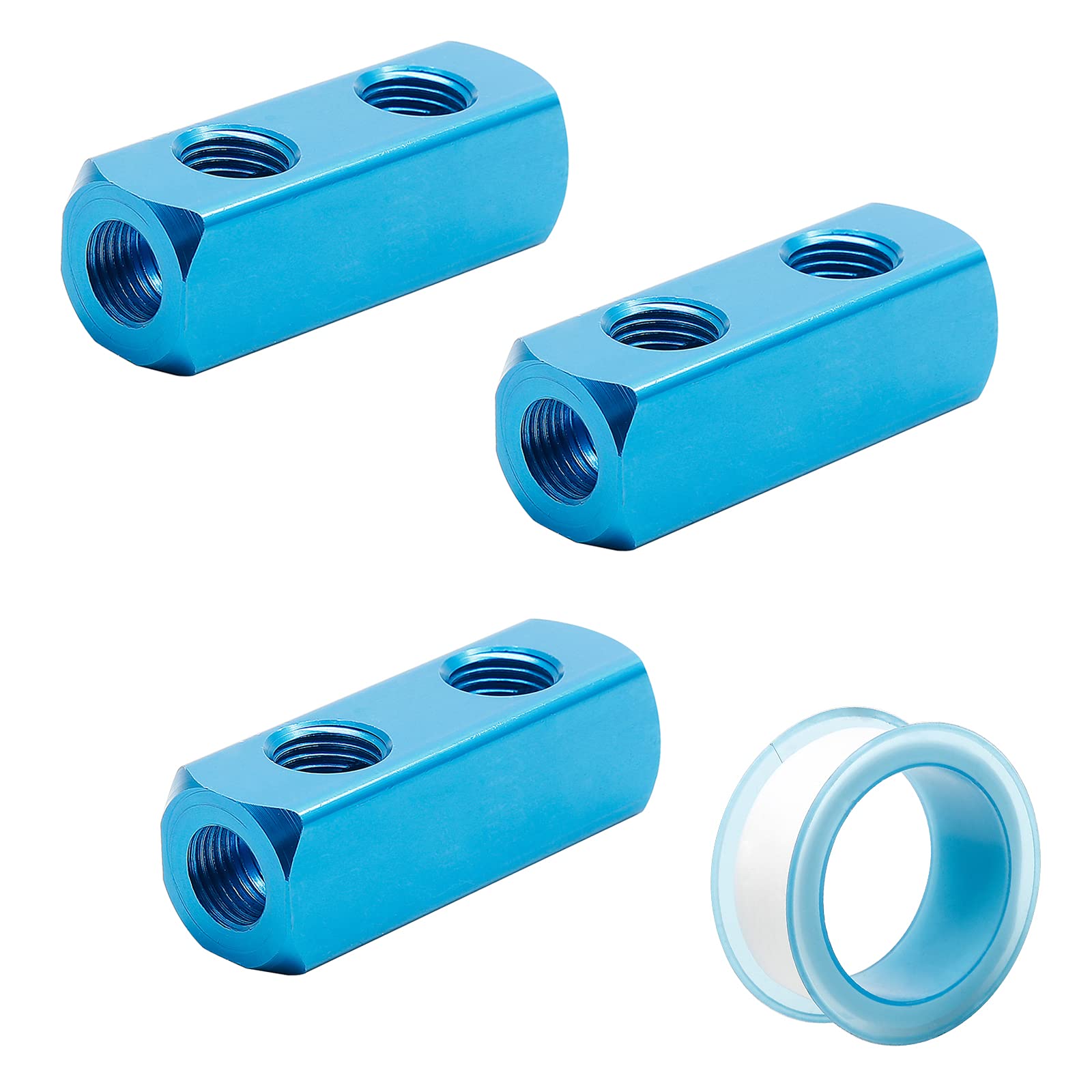 Buy PHITUODA 1/4" 2 Ways 5 Ports Air Hose Inline Manifold Block