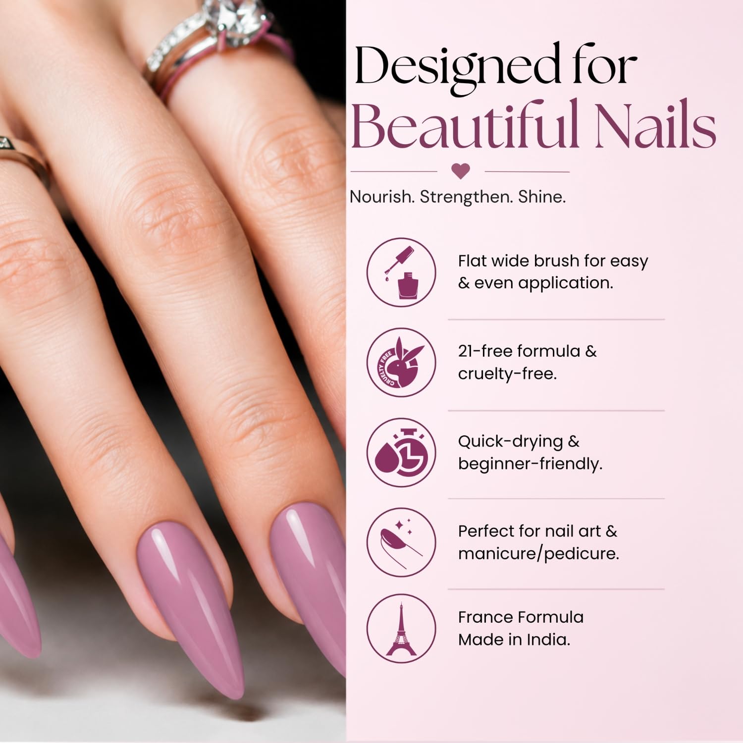 DeBelle Creme Finish Gel Nail Polish Majestique Mauve (Mauve), 8 Ml-Enriched With Natural Seaweed Extract, Cruelty Free, Toxic Free 1