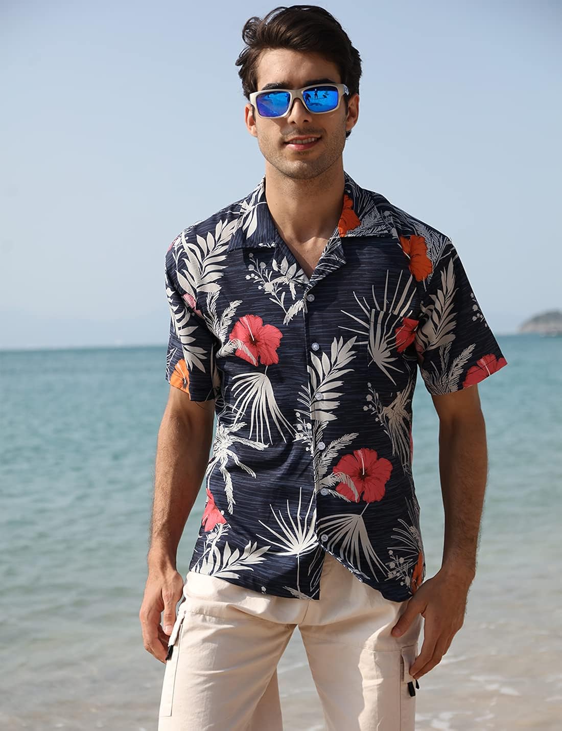 Buy iCKER Mens Hawaiian Shirt Casual 