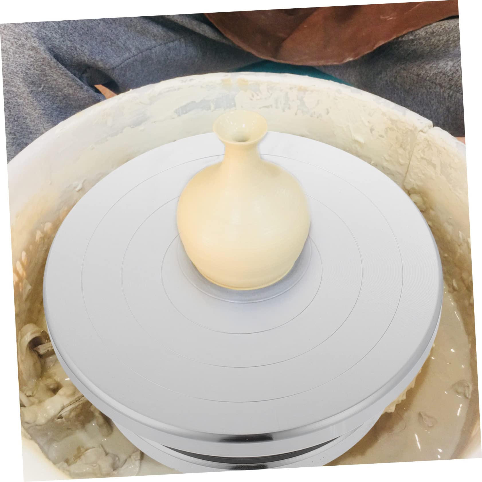 Housoutil Plato Giratorio Superficie Plana y Rotación Suave de Aleación de Aluminio para Cerámica Rueda para Esculpir Arcilla Adecuado para Manualidades de Arcilla