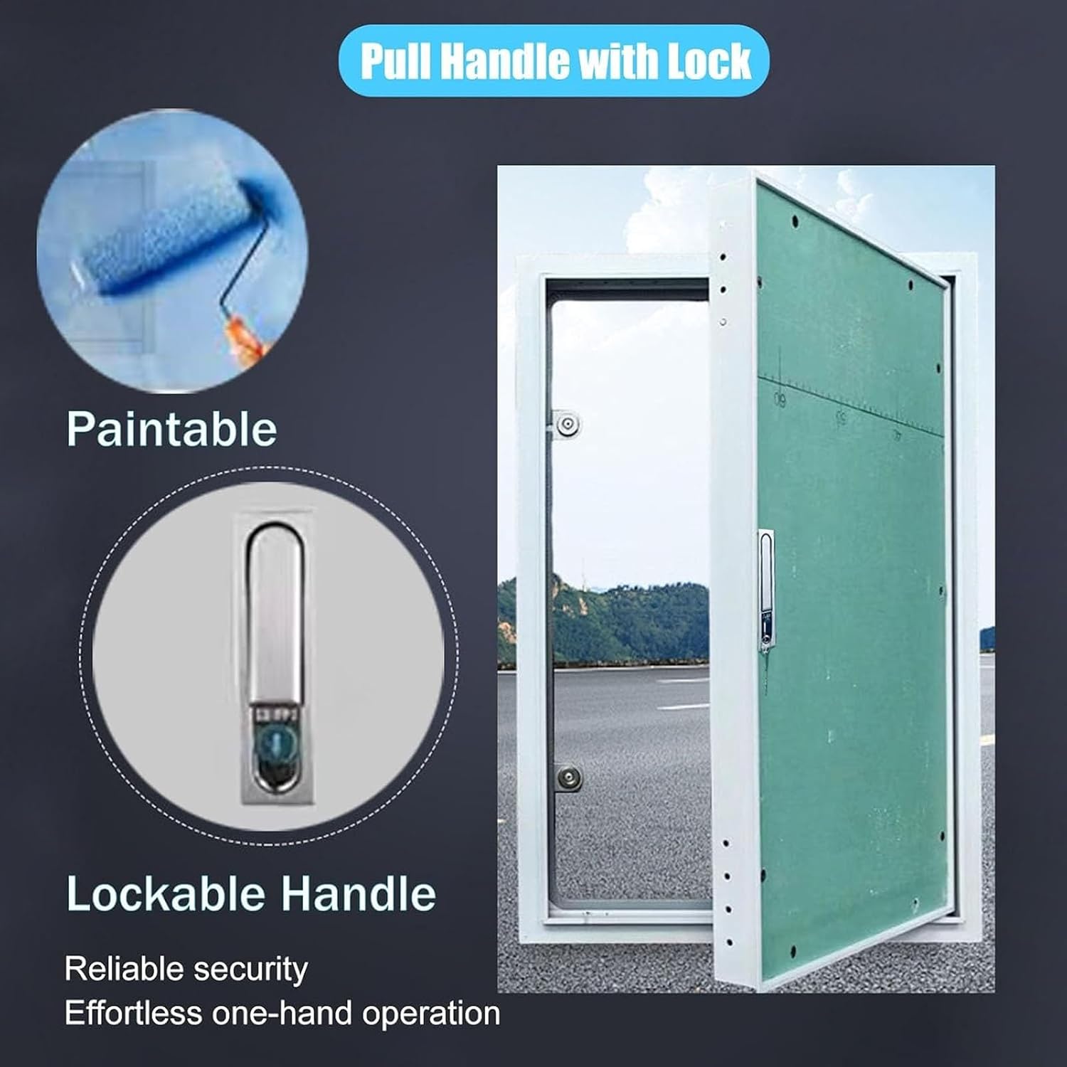 Paintable Access Hatch with Lockable Handle - Invisible Commercial Electrical Service Panel, Extra Large Access Door (24x80in / 61x203cm) for Easy Inspection and Maintenance