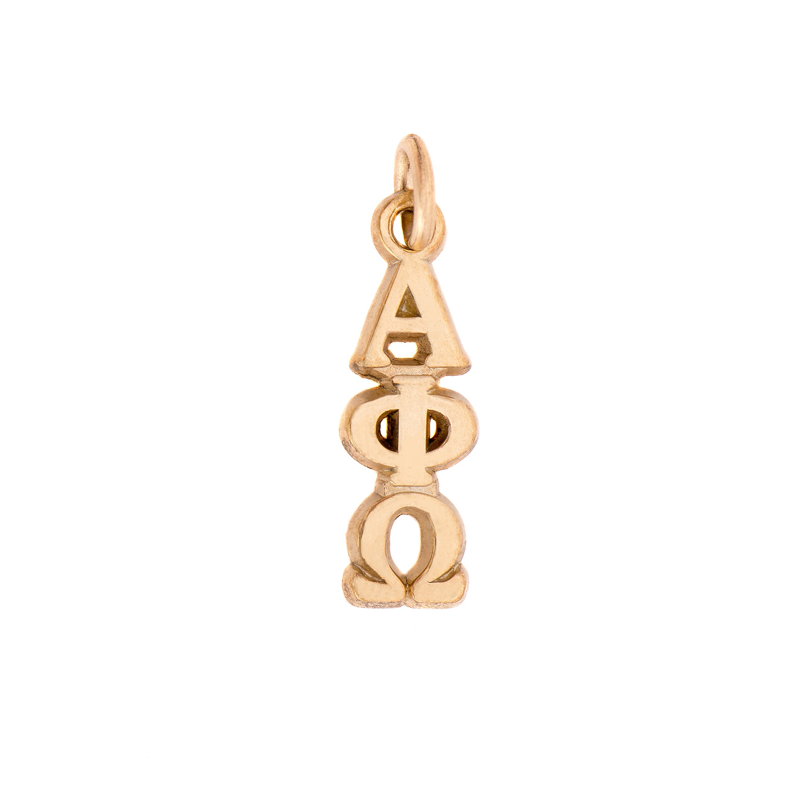 Alpha Phi Omega Fraternity Letter Sterling Silver or 14k Gold Lavalier Necklace with Chain apo (Gold)
