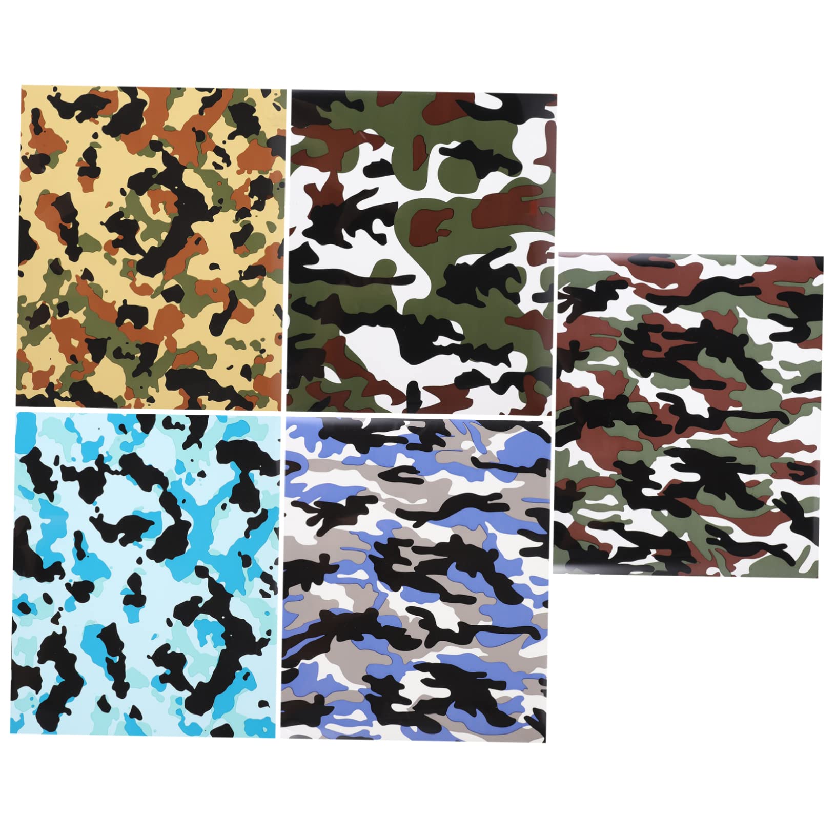 ARTIBETTER 5pcs Iron-on Heat Transfer Vinyl Craft Film Multi-Style Thermal Film for Shirts Bags and Textiles