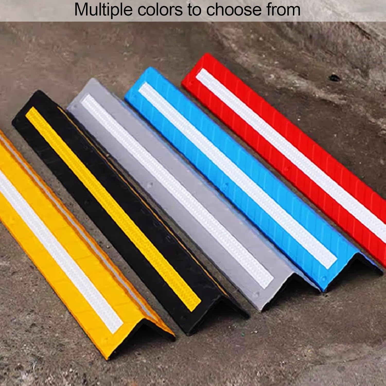 Rubber Corner Protector for Cars - L-Shaped Reflective Wall Guards, Parking Garage Safety Corner Guards, 0.3/0.4in Thick Warehouse Protection, Durable Car Parking Edge Pr