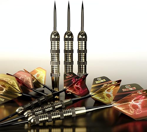 Miniatura 3 de Juego de dardos de punta de acero de alta calidad, dardos profesionales, barriles de latón, dardos de punta de metal, vuelos adicionales, (12) ejes