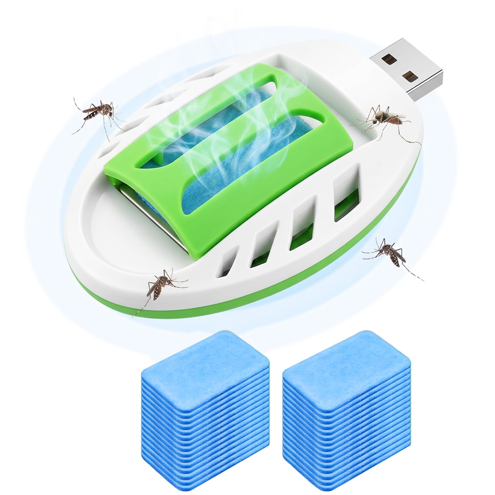 USB Mosquito Repellent Plug in with Tablets Plug in Mosquito Repellent Portable Insect Repellent for Indoor Outdoor Travel Camping Electric Mosquito Killer Protection Summer Sleep Insect Repellent
