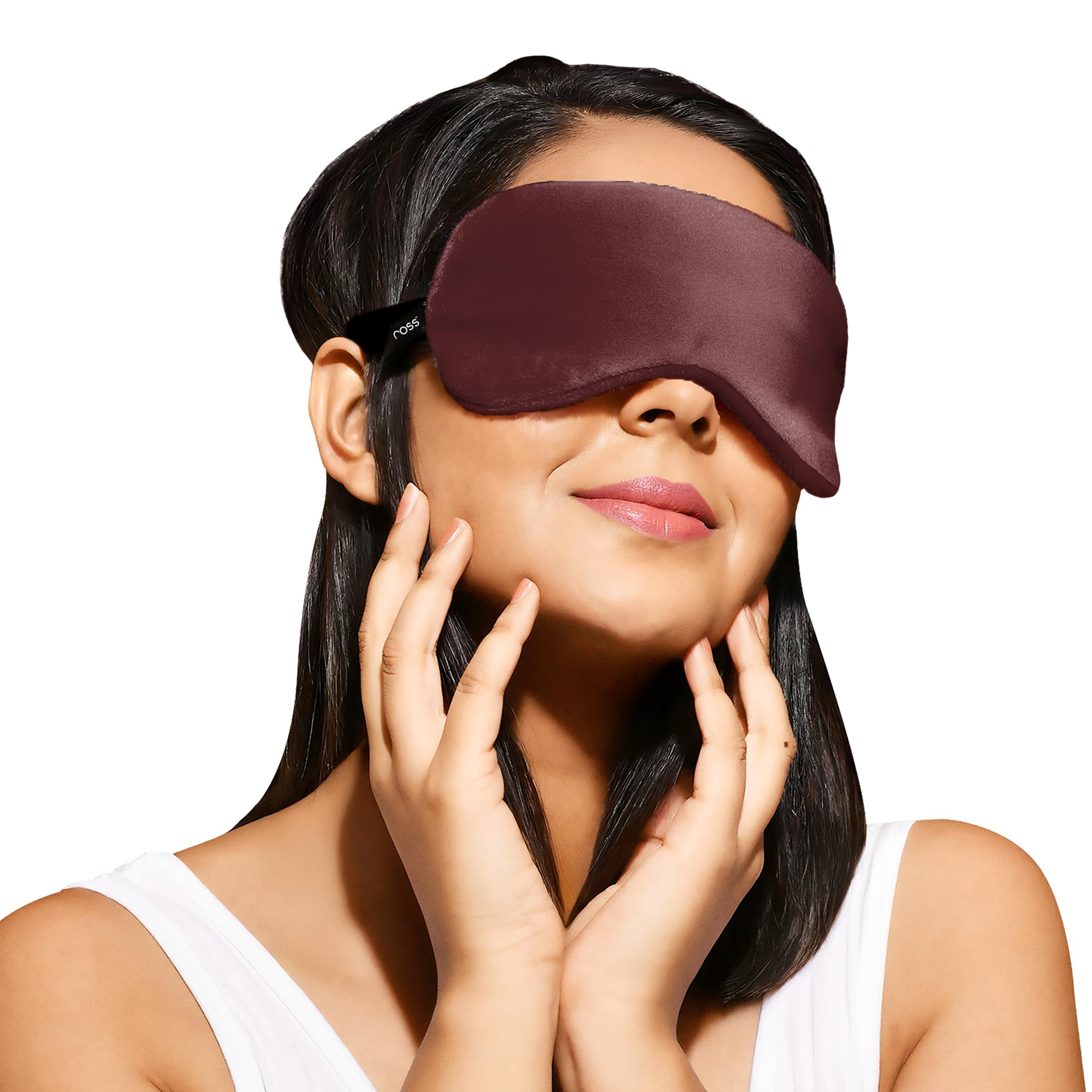 Breathable Fabric Sleep Eye Mask – Ultra-Soft, Smooth & Cozy with Adjustable Strap for Ultimate Comfort, Light Blocking & Deep Sleep – Perfect for Travel, Meditation, Naps, Relaxation & Stress Relief - Maroon