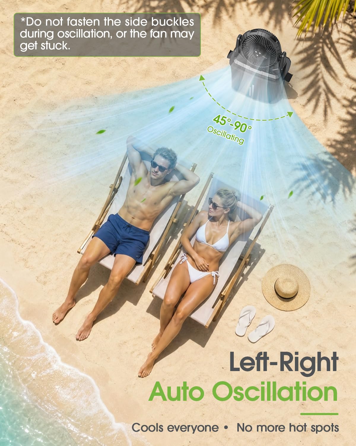 Ausic Ventilador de nebulización portátil oscilante de 10 pulgadas y 9 L mejorado con luz, [máximo 55 horas] Ventilador de carrito de golf para patios exteriores, ventilador de refrigeración de agua