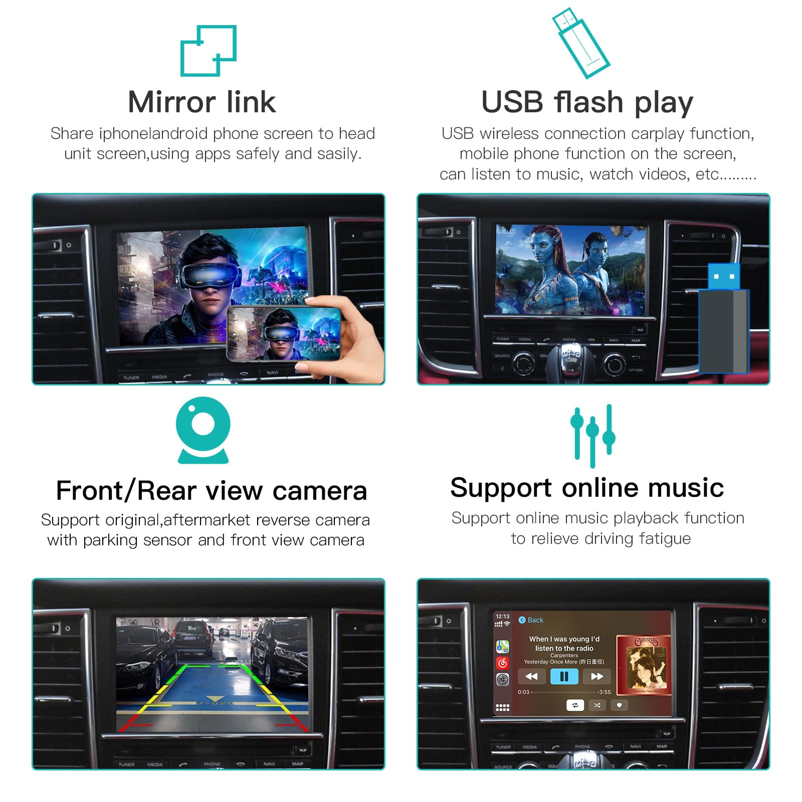 Wireless Carplay Module for Porsche PCM3 1 Cayenne Macan 911 Panamera Bosxter Android Auto Car Accessories — view 5