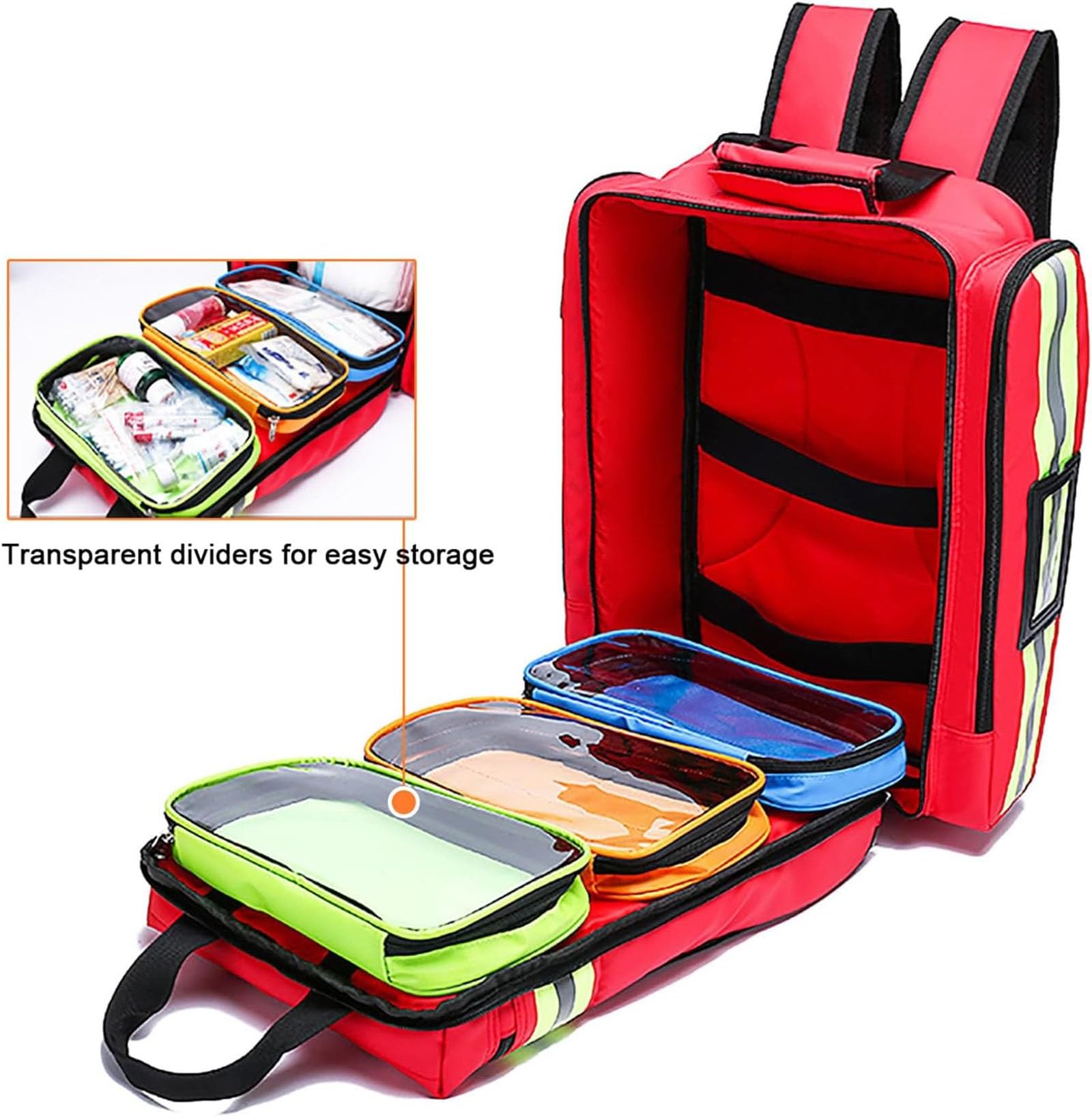 Zaino medico di emergenza, Borsa Professionale di Primo Soccorso Vuota, Borsa traumatologica con Scomparto per Assistenza Sanitaria domiciliare, EMT, EMS(Green)