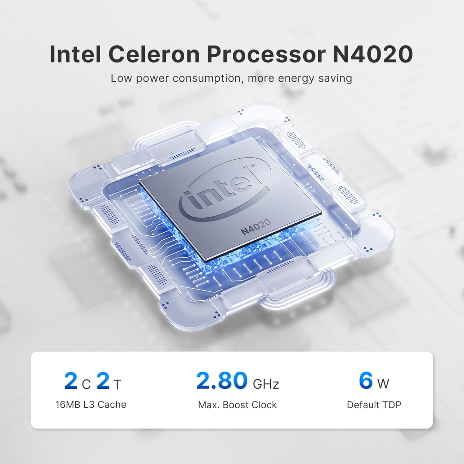 BOSGAME Fanless Mini PC,Intel Celeron N4020 4GB DDR4 RAM 64GB eMMC,Micro Desktop Computer Support HDMI&VGA,2.4/5G WiFi,BT5.0,Gigabit Ethernet for Business, Home - Image 5