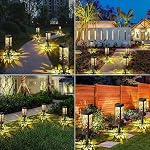 LETMY Solar Lights Outdoor, IP65 Waterproof Solar Pathway Lights Outdoor, Auto On/Off Solar Garden Lights Landscape Lighting for Driveway Patio Yard Lawn Walkway Garden Decor, 6 Pack