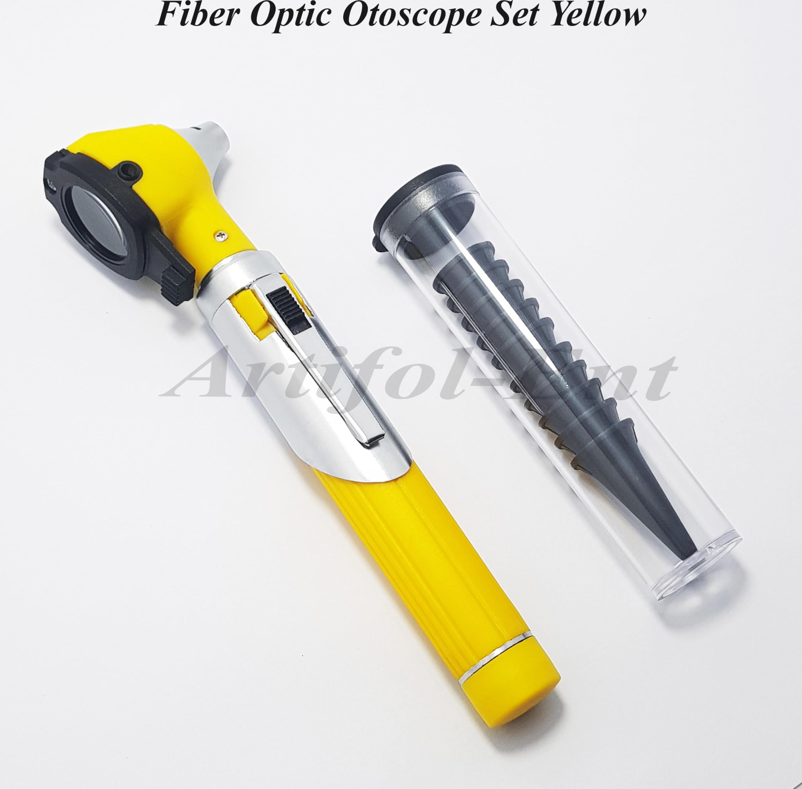 Fiber Optic Otoscope Examination Set Mini Pocket Size yellow Color # OS1008