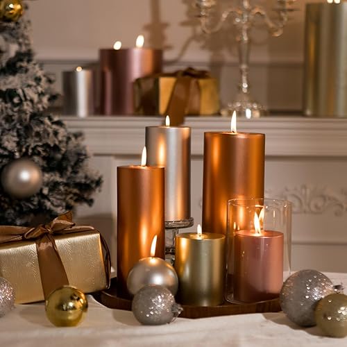 Miniatura 25 de MOZEAL Velas de pilar extra grandes de color borgoña de 4" x 10" (juego de 2), sin perfume, sin goteo, sin humo, de larga combustión limpia, velas