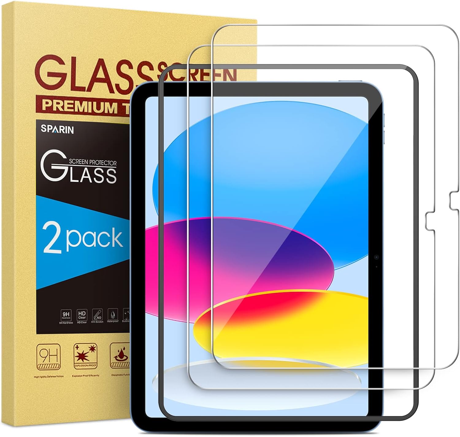 SPARIN 2 Pack Screen Protector for iPad 10th Generation 2022, with ...