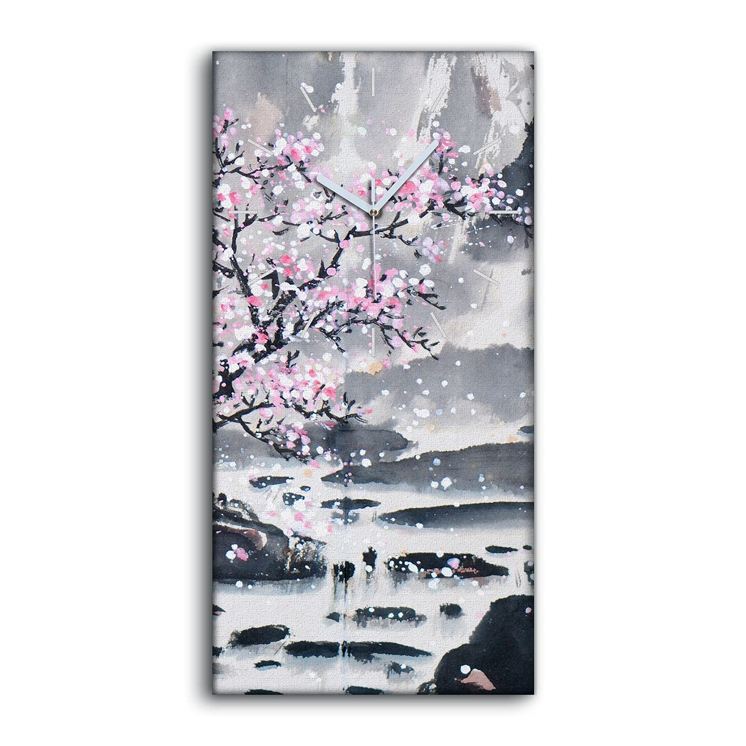 Horloge sur toile 30x60cm décoration salon art mural moderne