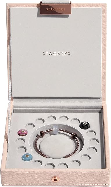 Stackers Blush Pink Charm Lidded Jewellery Box