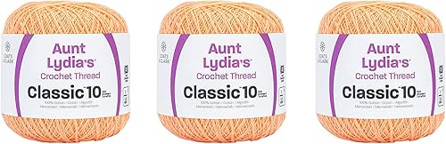 Miniatura 29 de Aunt Lydia Classic Dark Royal Crochet – 3 unidades de 350y/1,049.9 ft – Algodón – Calibre 10 – Crochet Dark Royal,Aqua,Hawái azul,Rojo